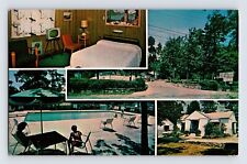 Postcard Tennessee Lookout Mountain TN Court Motel Cottage TV Room 1960s Chrome picture
