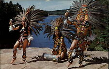 Wisconsin Dells Wisconsin Aztec Indian Pablo Anaya full regalia drum postcard picture