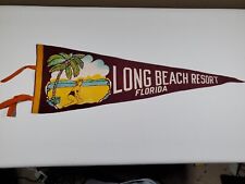 Vintage Long Beach Resort Florida Felt Pennant Flag picture