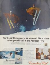 1967 Canadian Club Whiskey Liquor Alcohol Bar Ski Skiing Snow Color Print Ad picture