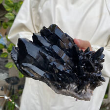 5.1lb Large Natural Smoky Black Quartz Crystal Cluster Raw Mineral Specimen picture