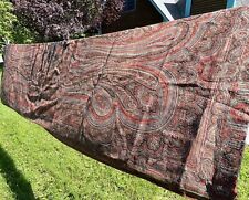 Antique Victorian Wool Paisley Shawl Tapestry Table Covering Piano 119