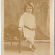 ID'd c1910s Adorable Young Girl Portrait RPPC Cute Child Photo L. Verpaelst A143 picture
