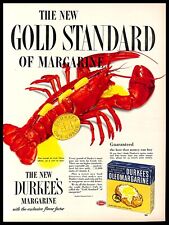 1952 Durkee's Margarine Vintage PRINT AD Red Lobster Cooking Seafood picture