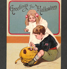 Greetings for Halloween PFB Series 9422 Paul Fink Berlin Carve the JOL PostCard picture
