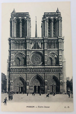 Vintage Paris France Notre Dame Facade Postcard P35 picture