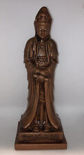 Kannon Bosatsu Buddha~Statue~Ceramic~Bronze color~@11”~GODDESS~COMPASSION~MERCY picture