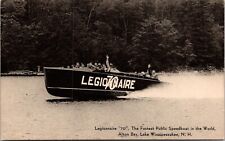 Legionnaire 70 Fastest Public Speedboat Alton Bay Lake Winnipesaukee NH Postcard picture