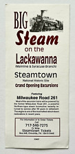 1980s Big Steam Lackawanna Steamtown Vintage Travel Flyer Chinchilla Mainline PA picture