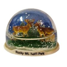 Vtg Rocky Mt. Nat'l Park Deer Snow Globe Snowdome Plastic Souvenir Hong Kong picture