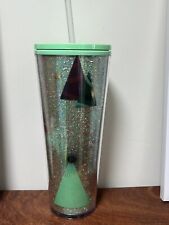 Starbucks Tumbler 24oz Christmas Trees Exclusive Green Glitter Holiday 2020 picture