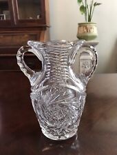 Antique American Brilliant Period (ABP) Cut glass Two-Handled Vase picture