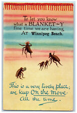 Winnipeg Beach Canada Postcard Blanket-y Ants Message 1912 Vintage Posted picture