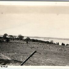 c1910s St. Lawrence River NY Scenic from Farm Real Photo Freight Steam Ship A154 picture
