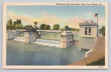 Postcard Municipal Dam And Power Plant Fort Wayne Indiana picture