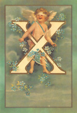 L'Alphabet Des Angelots Cupid's Paris Alphabet Letter X Postcard 5855c picture