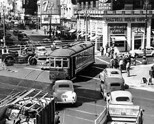 1940s DOWNTOWN SAN FRANCISCO Cable Car in Traffic PHOTO  (179-i) picture