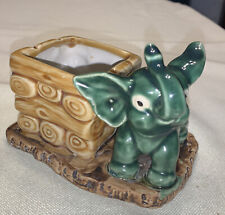 RARE FF Fishermen’s Fortune Vintage Lucky Green Elephant Planter  picture