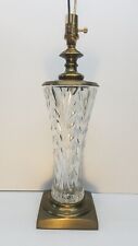 LONGFORD Waterford Fine Cut Hand Blown Irish Crystal & Brass Table Lamp picture