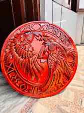 Raven Wooden Carved Shield 24 Inches -  Medieval Handmade Handcarved Shield picture