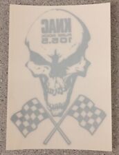 Pure Rock 105.5 KNAC Racing Skull Static Cling Sticker Long Beach Grand Prix NEW picture