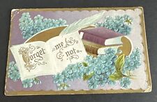 Vintage Postcard: Forget me not ~Winch ~ Embossed,Floral,Book ~ Posted picture