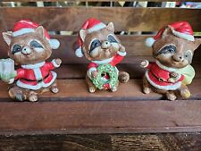 Set Of 3  Napco Christmas Racoons picture