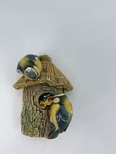 Bossons Blue Tits Chalkware Wall Figurine Congleton England 1967 Vintage 5” picture