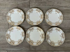 Antique Coalport Porcelain Set of 6 Plates w/ Gold & Floral Decoration picture