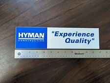 1988 Hyman Construction Vintage Bumper Sticker picture