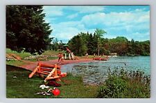 Crystal Falls MI-Michigan, Ba Wa Bic Park, Fortune Lake, Vintage Postcard picture