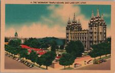 Vintage Postcard Panoramic View of Mormon Temple Square, Salt Lake City, Utah picture