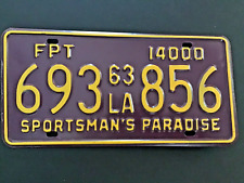 1963 Louisiana FPT 14000 License Plate Tag 693856 picture