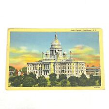 Vintage 1940s State Capitol Providence Rhode Island USA Linen Postcard Stamped picture