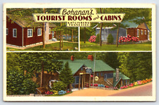 Postcard Gatlinburg Kentucky Bohanan's Tourist Rooms & Cabins Two Views A21 picture