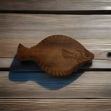 Vintage Wood Carved Fish 7 3/8” Tabletop Decor Coaster Norway Nashville, Indiana picture