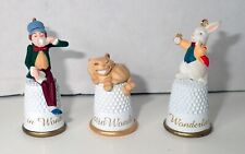 Hallmark Alice in Wonderland Thimble Christmas Ornaments (1996/97/98) Set of 3 picture