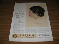 1930 Print Ad Listerine for Dandruff The Safe Antiseptic Kills Germs picture
