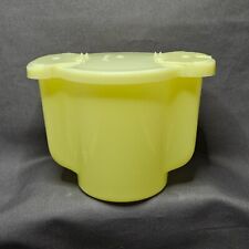 Vintage Tupperware Sugar Bowl Container Plastic Yellow 2 Flip Lids 577 USA picture