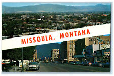 c1950's Business Section Mountain Missoula Montana MT Multiview Postcard picture