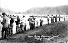 RPPC Klamath CA River Fishermen Sport Casting Salmon Art Ray photo postcard IQ14 picture