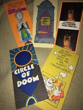 Vintage Lot Of 5 Halloween Cards Hallmark Decoration Greeting Card Circle Doom picture