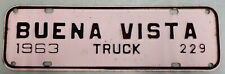 1963 Buena Vista  Truck Virginia License Plate Town Tax Tag City #229 picture