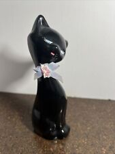 Vintage BLACK CATS Pottery Figurines, King Import Warehouse MCM picture