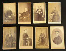 8-PC LOT ANTIQUE CDV NICE FOLKS FROM HASTINGS OLDHAM BRIGHTON STAMFORD UK GOOD picture