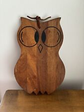 Vintage Mid Century Modern Mahogany Owl Wall Art Cutting Board/ Cheese Board picture