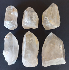 LOT OF 6 LARGE LEMURIAN CRYSTAL QUARTZ POINTS  -  6.13 LBS  picture
