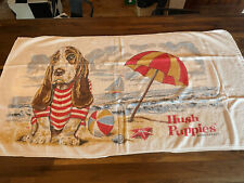 Vintage Hush Puppies Brand Casuals Towel Bassett Hound Beach Advertising picture