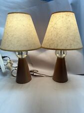 Vintage Pair Boudoir MCM Table Lamps 1950s Atomic Era picture