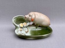 Antique German Porcelain 'Lucky Pig' Coin or Trinket Dish - Hand Painted picture